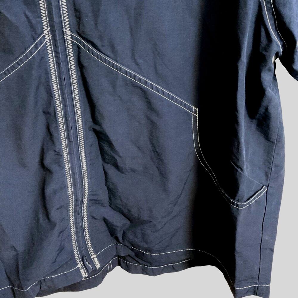GH Bass Windbreaker Rain Jacket Women’s Size XL Navy Cotton Nylon Relaxed Fit - Picture 7 of 9